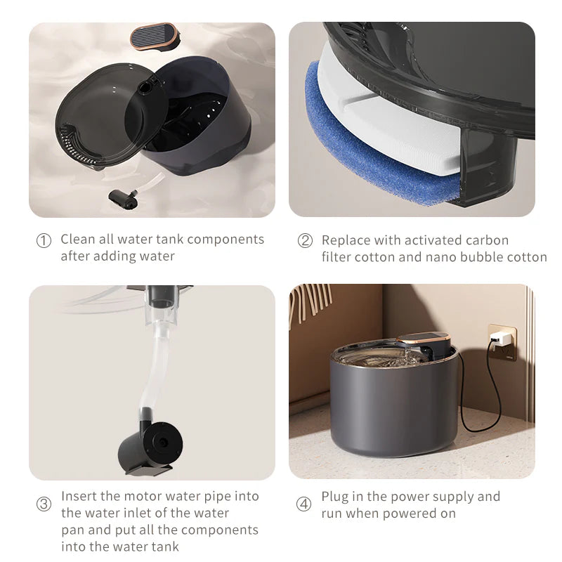 Pet Fountain, Automatic Large Capacity Quiet Enhanced Electric Core Pet Smart Water Dispenser, Automatic Cat Water Dispenser for Cat and Dog