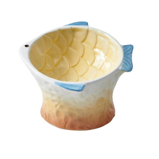 Raised Tilted Ceramic Cat Bowl - Cute Elevated Slanted Shallow Angled Cat Dish - Personalized Pet Feeder for Food Feeding - Size for Cat and Small Dog