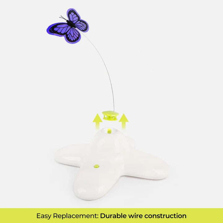 Interactive Cat Toys, Fluttering Butterfly Automatic Cat Teasing Toy with 2 Replacement Butterflies