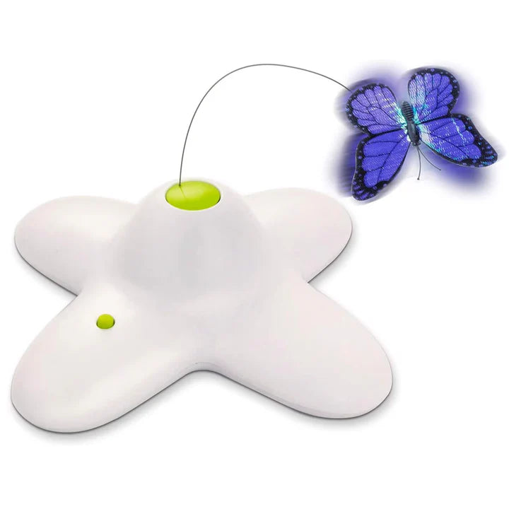 Interactive Cat Toys, Fluttering Butterfly Automatic Cat Teasing Toy with 2 Replacement Butterflies