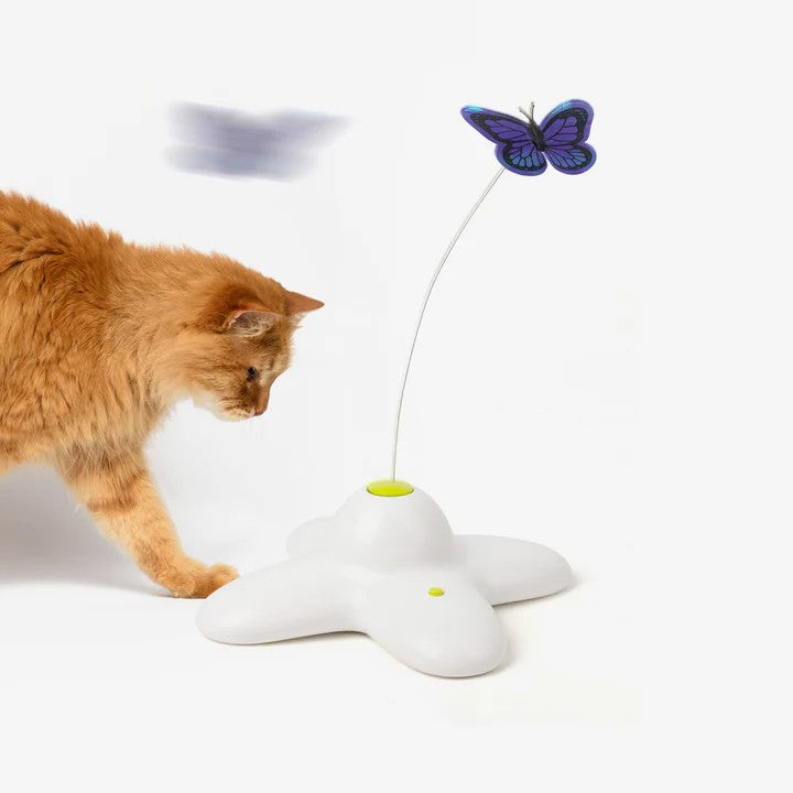 Interactive Cat Toys, Fluttering Butterfly Automatic Cat Teasing Toy with 2 Replacement Butterflies