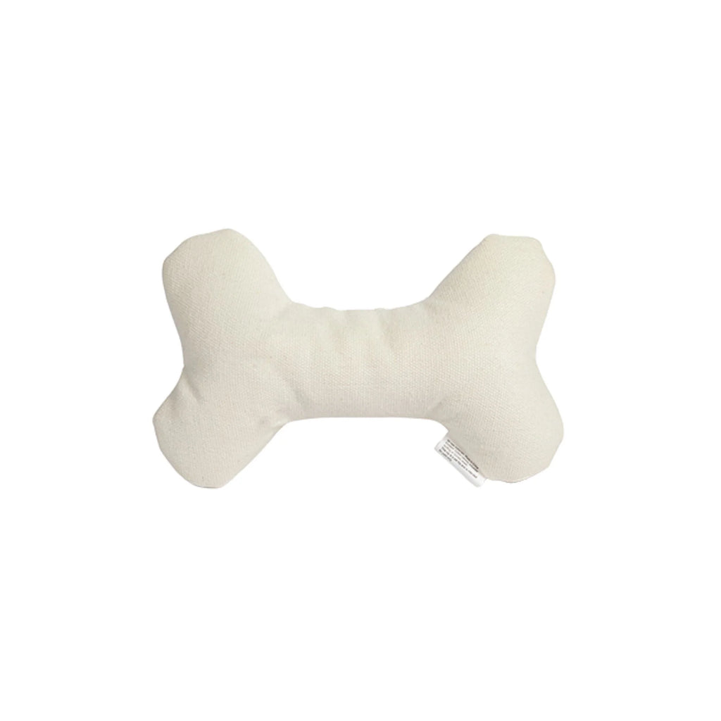 Cotton Canvas White Bone Dog Toy