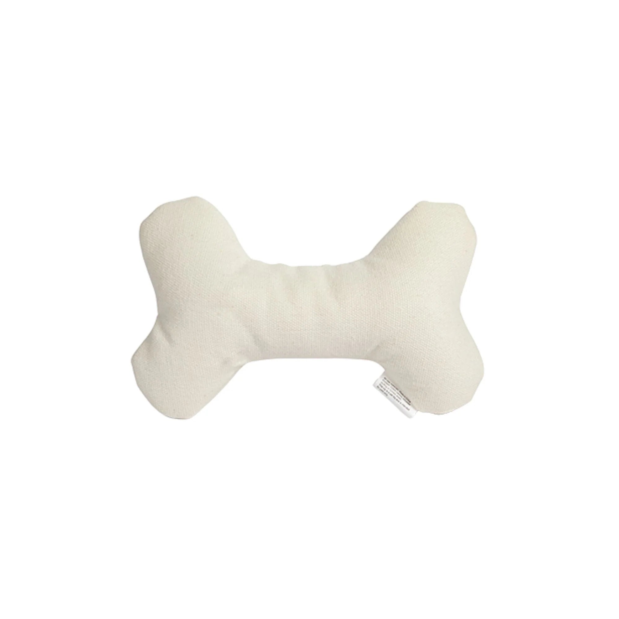 Cotton Canvas White Bone Dog Toy